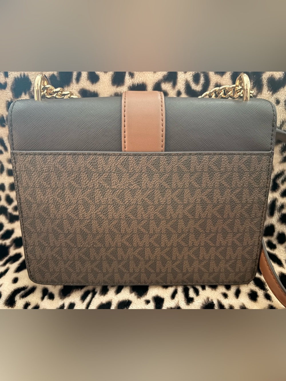 Michael Kors Black and Brown Leather Logo Crossbody - Picture 2 of 5